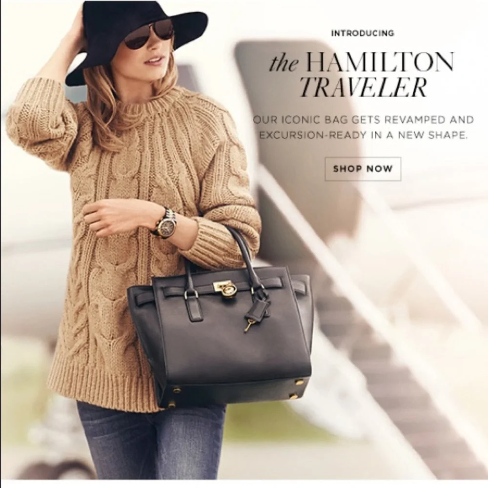 Michael Kors black leather Hamilton bag